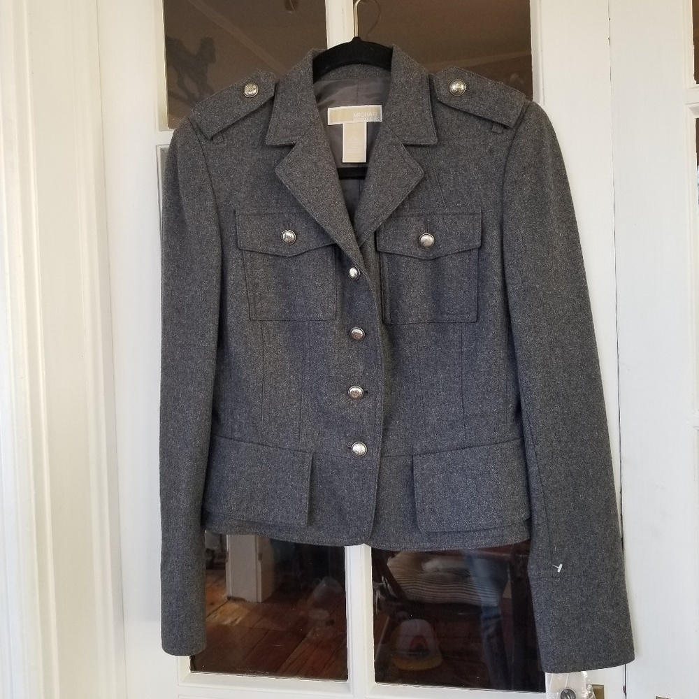 NWT - Michael Kors - Grey Wool Short Coat